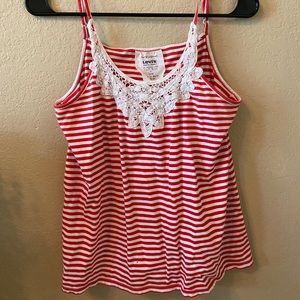 Red and white striped tank top